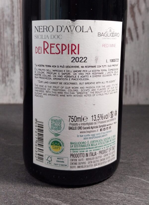 nero d'avola label